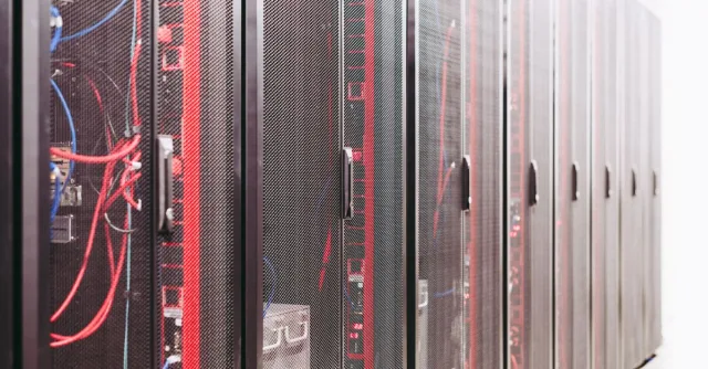 System with various wires managing access to centralized resource of server in data center