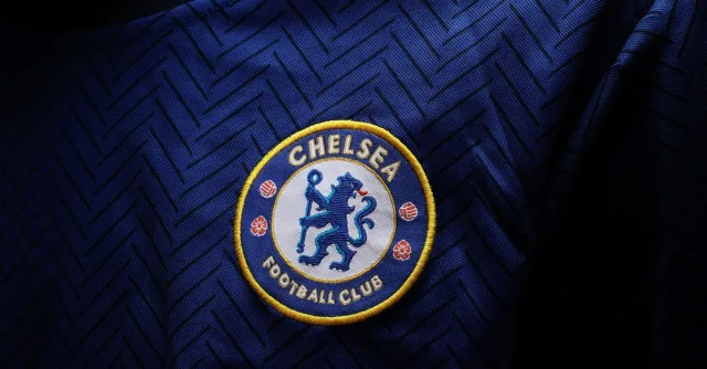 Detailed close-up photo capturing the Chelsea F.C. football jersey patch.