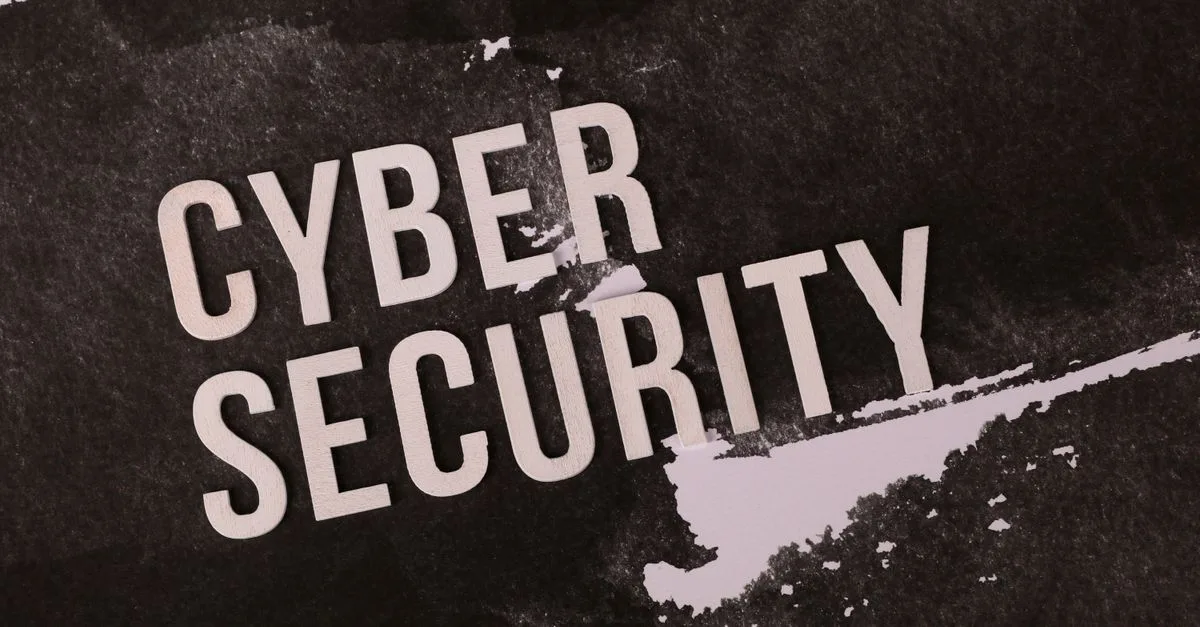 Cyber security concept shown on grunge-style background highlights the importance of digital protection.