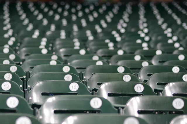 A professional baseball stadium field prepared for a game.