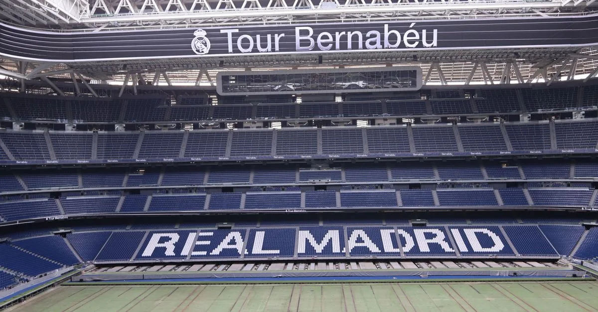 Discover the iconic Santiago Bernabéu Stadium, home of Real Madrid, in this panoramic shot.