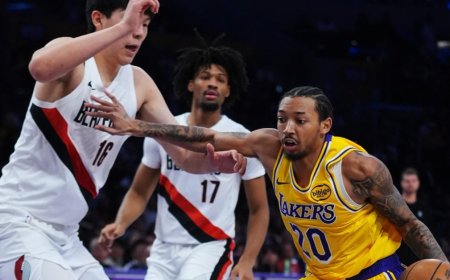 Trail Blazers Overpower Lakers 122-108 Despite Reaves' 41-Point Outing